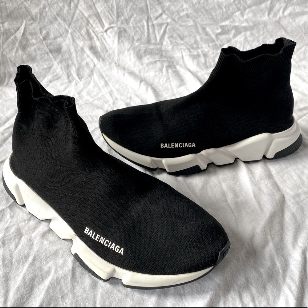 BALENCIUSSIES!!! Mens Balenciaga Speed Sock Recycled Knit Sneakers *EUC*